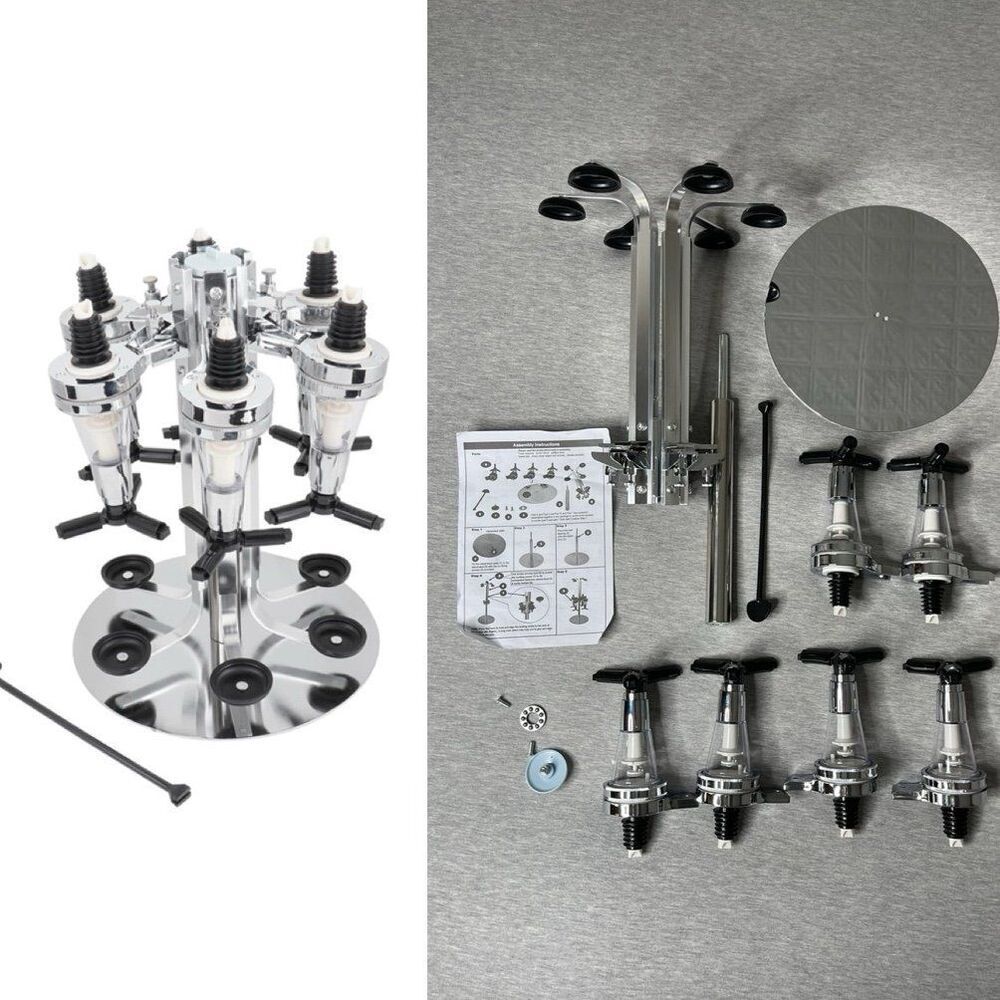 Topincn 6 Bottle Dispenser Station Rotating Bar Stand
